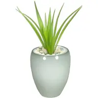 Floran Bloemen vaas/vazen bloempot misty groen van keramiek D16 x H19 cm - Vazen