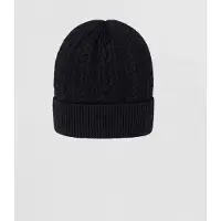 REPEAT cashmere Warme kabelmuts van merinowol - Black - Heren -