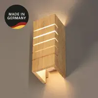 FISCHER&HONSEL GMBH Wandlamp Shine-Wood, dimbaar, hout licht, Woon-/ Eetkamer, Hout, Wandlamp hout