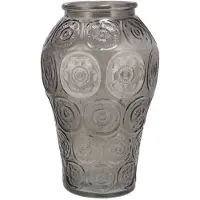 DK Design Bloemenvaas Circle - boeket vaas - glas - donkergrijs - 15 x 25 cm