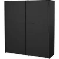 Ebuy24 Como schuifdeurkast 2 deuren 180x200cm mat zwart.