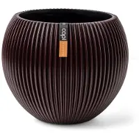 Capi Europe - Vaas bol Groove Colours - 18x15 - Zwart rood - Opening Ø - Bloempot voor binnen - 5 jaar garantie - BGVBR102