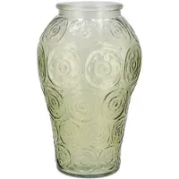 DK Design Bloemenvaas Circle - boeket vaas - glas - lichtgroen - 15 x 25 cm