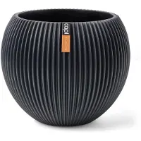 Capi Europe - Vaas bol Groove Colours - 22x18 - Grafietgrijs - Opening Ø - Bloempot voor binnen - 5 jaar garantie - BGVGY103
