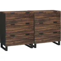 vidaXL Dressoir Set 2 pcs Walnotenhout 120 x 33,5 x 75 cm