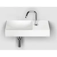Clou Vale keramische fontein 45cm met kraangat rechts wit mat