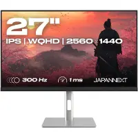 Japannext Gaming Monitor JN-IPS27G300Q-HSP 27" 300 Hz WQHD Zilver en Zwart