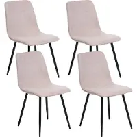 Beliani TUSCOLA - Eetkamerstoel set van 4 - Beige - Polyester