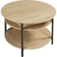 En.casa Salontafel Kandas rond eikenkleurig en zwart Ø70 cm []