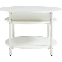 En.casa Salontafel Kandas rond wit en houtkleurig Ø70 cm []