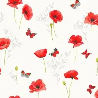 Promo Linge Bulgomme Poppy Bedrukt Tafelkleed - Per meter