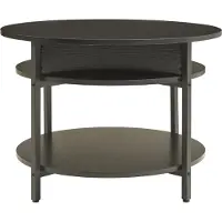En.casa Salontafel Kandas rond zwart en houtkleurig Ø70 cm []