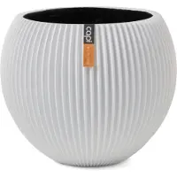 Capi Europe - Vaas bol Groove Colours - 22x18 - Wit - Opening Ø - Bloempot voor binnen - 5 jaar garantie - BGVWE103