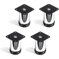 Sotech 4er-SET meubelpoot JIM chroom Ø 50 mm / Hoogte: 80 mm hoog draagvermogen door sterke buis van SO-TECH