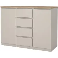 Ebuy24 Naia dressoir 2 deuren 4 lades eikdecor.