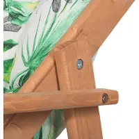 Springos Houten Ligstoel - Ligbed - Met Kussen - Verstelbaar - Weersbestendig - Bladeren - Grenenhout - 90 x 71 x 103 Cm