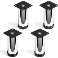 Sotech 4er-SET meubelpoot JIM chroom Ø 50 mm / Hoogte: 120 mm hoog draagvermogen door sterke buis van SO-TECH