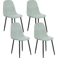 Beliani CRANDALL - Eetkamerstoel set van 4 - Lichtgroen - Polyester
