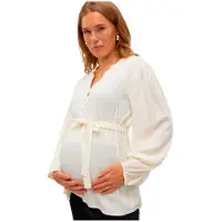 Mamalicious Mercy Lia Long Sleeve Blouse Beige XS