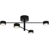 Nordlux 4-lichts plafondlamp Clyde design zwart
