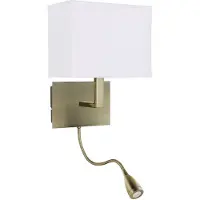 Searchlight LED-wandlamp 6519, brons / oud-messing, Woon-/ Eetkamer, metaal, Modern, LED wandlamp