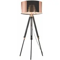 Artdelight Tripod Vloerlamp Jewel 150cm Zwart Met Roodkoper