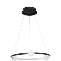 Lyora Hanglamp Celia zwart met wit rond horizontaal