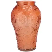 DK Design Bloemenvaas Circle - boeket vaas - glas - oranje - 15 x 25 cm