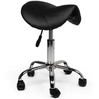 Office Zadelkruk laag harde wielen zw