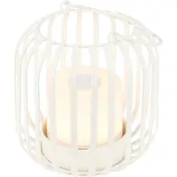 Briloner LED accu-tafellamp 7279 IP44 metalen mand wit 7279, dimbaar, wit / opaal, Woon-/ Eetkamer, metaal