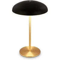 Briloner LED tafellamp op accu Brilo unplugged Caxa, zwart/messing dimbaar, zwart, metaal