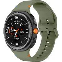 Strap-it Siliconen bandje met gespsluiting geschikt voor Samsung Galaxy Watch 9 (40/44mm) / Watch 8 (40/44mm) / 8 Classic (46mm) - legergroen