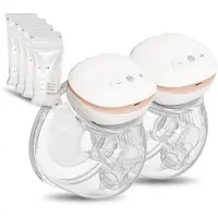 Youha The Next Elektrische Dubbele Borstkolf - Handsfree Draadloze Borstkolf - LED-scherm - BPA-vrij - 24mm - Inclusief Bewaarzakjes en Tepelmeter