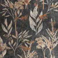 Praxis Vliesbehang Heracleum - Antraciet - Zilver - 10,05 M X 52 Cm