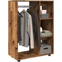 vidaXL Kledingkast 80x40x110 cm bewerkt hout oud houtkleurig