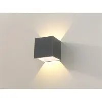 Artdelight Antracieten wandspot Cube