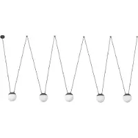 Faro 28376-5L, grijs, glas, metaal, IP20, klasse I, 5 lampen, fitting E27