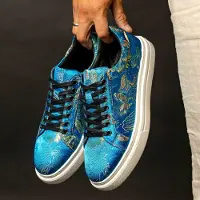 Lureaux Blue Shadow Sneakers - - Nette Kleurrijke Schoenen Met - Of Zonder - Print - Heren