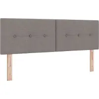 vidaXL LED Hoofdbord met LED-stripverlichting Taupe 144 cm Stof