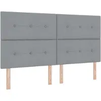 vidaXL LED Hoofdbord met LED-stripverlichting Lichtgrijs 180 cm Stof