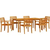 vidaXL Tuin Eettafel Set 7 st Bruin Massief Acacia Hout