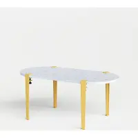 TIPTOE Venezia Oblong Gerecyclede Kunststof Koffietafel - 100 x 50 cm Brioche Yellow