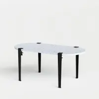 TIPTOE Venezia Oblong Gerecyclede Kunststof Koffietafel - 100 x 50 cm Graphite Black