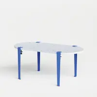 TIPTOE Venezia Oblong Gerecyclede Kunststof Koffietafel - 100 x 50 cm Azure Blue