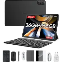 Blackview Mega2, 12-inch, 2K Full HD-tablet, 36GB (12+24) RAM + 256 GB ROM (uitbreidbaar tot 2 TB), Dual 4G, 5G/wifi, 9000 mAh-batterij, Android 15, Widevine L1-certificering