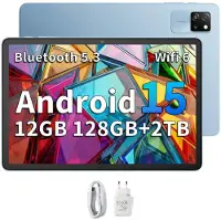 Blackview Tab 60 WiFi Android 15 Tablet - 12GB+128GB(1TB Externe SD) - 10.1'' HD+ Display - 5100mAh Batterij - Dubbele boxluidsprekers Blauw