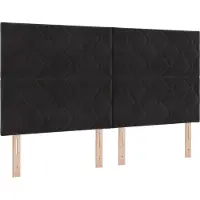 vidaXL LED Hoofdbord Zwart 180 cm Fluweel