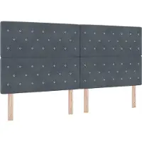 vidaXL LED Hoofdbord met hoofdeinde Donkergrijs 200 cm Fluweel