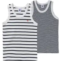 Petit Bateau Onderhemd nachtblauw / wit