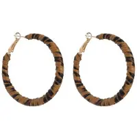 Life of Bulu oorbellen Leopard Hoops bruin female